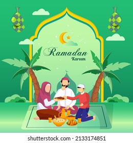 Iftar party celebration flyer concept illustration vector.