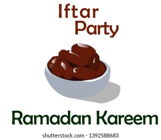 Iftar party with dates in ramadan kareem