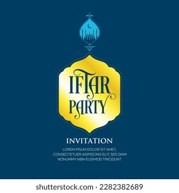 Iftar Party Invitation Card Vector Illustration