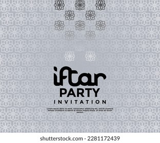 Iftar Party Ramadan Invitation poster template design with illustration