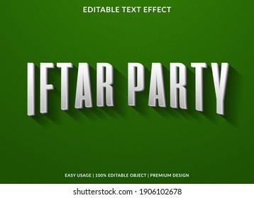 iftar party text effect template with bold style use for business logo and brand