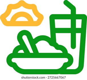 Icono de estilo duotono de iftar Pray