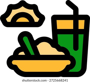 Icono de diseño de estilo lleno de IFTAR Pray