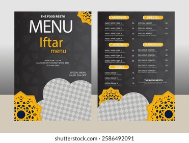 Iftar Ramadan Menu template design 