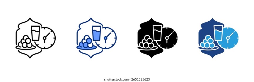 Iftar Time icon sheet multiple style collection