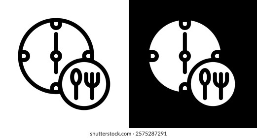 iftar time line and glyph icon, outline and glyph vector sign, linear and glyph style pictogram isolated on white and black. islamic Symbol, logo, icon, illustration