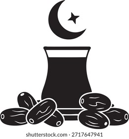 Símbolo de tiempo de Iftar – Ramadán rompe ayuno icono islámico