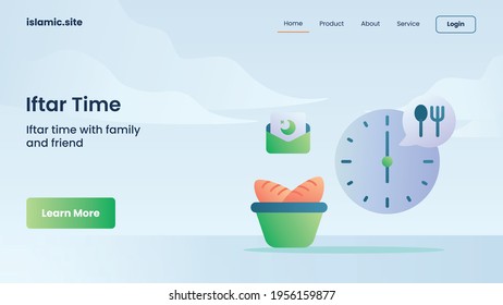 iftar time for website template landing or homepage design