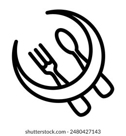 iftar Vector Line Icon Design