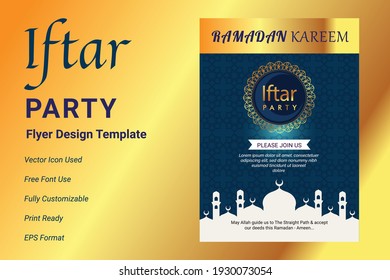 Ifter Party invitation flyer design. Ramadan flyer for ifter party and seminar. Iftar party celebration poster, banner, ramadan flyer, ifter party 2021