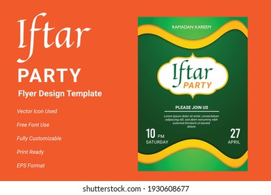 Ifter Party invitation flyer design. Ramadan flyer for ifter party and seminar. Iftar party celebration poster, banner, ramadan flyer, ifter party 2021