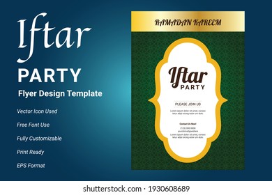 Ifter Party invitation flyer design. Ramadan flyer for ifter party and seminar. Iftar party celebration poster, banner, ramadan flyer, ifter party 2021