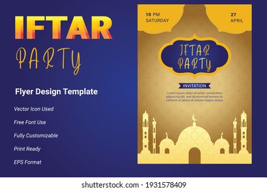 Ifter Party Einladung Flyer Design. Ramadan Flyer für Kleinfeier und Seminar. Iftar Party-Fest Poster, Banner, Ramadan-Flyer, nach Party 2021
