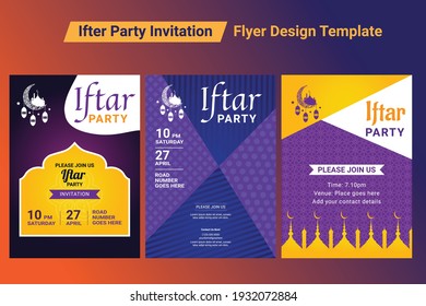 Diseño del folleto de invitación de la Parte. Volante de Ramadán para fiesta y seminario. Afiche de la celebración de la fiesta de Iftar, pancarta, volante de ramadan, fiesta de independencia de arabia