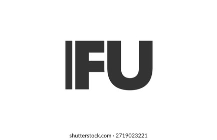 PLANTILLA de diseño de logotipo de IFU con texto en negrita fuerte y moderno. Logotipo de Vector inicial basado en tipografía simple y mínima. Identidad de empresa de moda ideal para la presencia de la marca de las empresas.