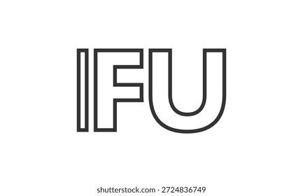 Modelo de design de logotipo IFU com texto em negrito forte e moderno. Logotipo vetorial inicial com tipografia simples e mínima. Identidade de empresa moderna ideal para a presença de marca de empresas.