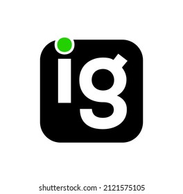 IG company name initial letters monogram. IG brand icon vector.