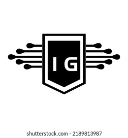  IG creative circle letter logo concept. IG letter design.
