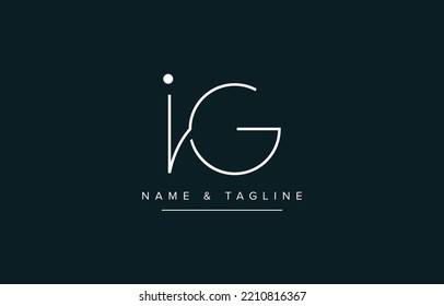 IG or GI Abstract initial monogram letter alphabet logo