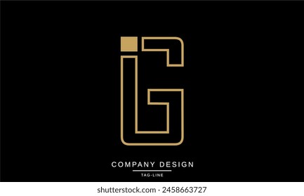 IG, GI Letras Abstractas Logo Monograma Vector