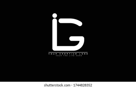 IG GI abstract vector logo monogram template