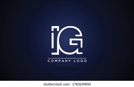Diseño de logotipo IG o GI Logotipo Concepto de icono de logotipo e Ilustración de vectores con estilo elegante clásico.