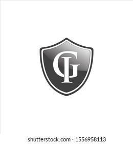 IG or GI Shield Letter Logo Design With Black.