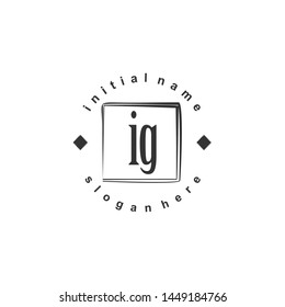 IG Initial beauty monogram logo vector