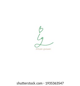 ig Escritura manual inicial o logotipo manuscrito para la identidad con monograma de belleza y diseño elegante de logotipo