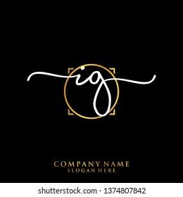 IG Initial handwriting logo template