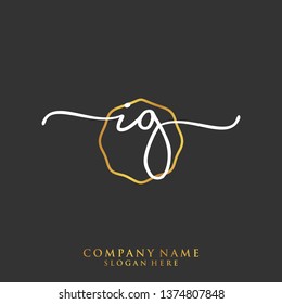 IG Initial handwriting logo template