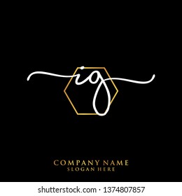 IG Initial handwriting logo template