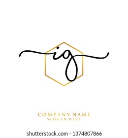IG Initial handwriting logo template