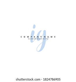 IG Initial handwriting and signature logo design with circle. Beautiful design handwritten logo for fashion, team, wedding, luxury logo.