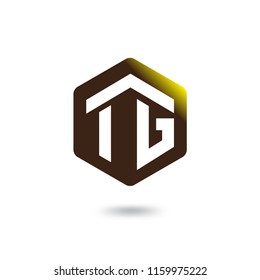 IG Initial letter hexagonal logo vector Template