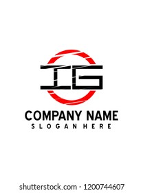 IG Initial logo with circle template vector