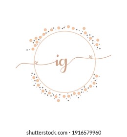 IG Initial monogram handwriting luxury illustration