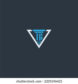 IG monograma inicial para ideas del logo de la firma de abogados con diseño de estilo de polígono creativo