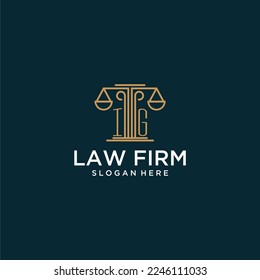IG initial monogram logo for lawfirm with scale vector design