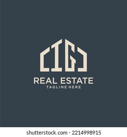 IG initial monogram logo for real estate design