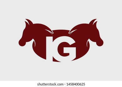 The IG letter logo is combined with the horse's head. Initial I and A combination