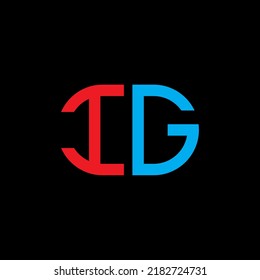 IG letter logo creative design with vector graphic