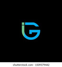 IG Letter monogram with abstrac concept style design
