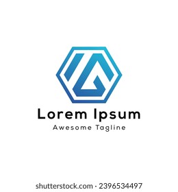 	
Diseño del logotipo de la forma de polígono de la letra IG