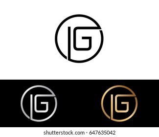 Ig Logo. Letter Design Vector with Red and Black Gold Silver Colors
