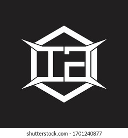 Monograma de logotipo IG con modelo hexagonal y de cuatro ejes