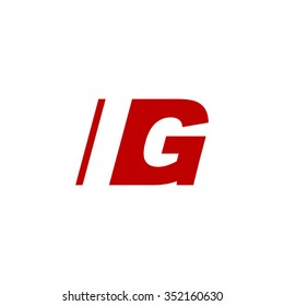 IG negative space letter logo red
