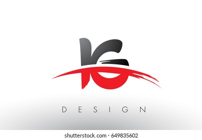 IG I Q Brush Logo Letters Design with Red and Black Colors and Brush Letter Concept.