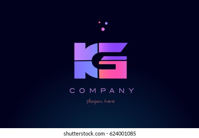 ig i q creative color blue background pink purple blue magenta alphabet letter company logo vector icon design