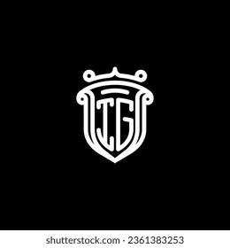 IG shield initial monogram with high quality professional design that will print well
